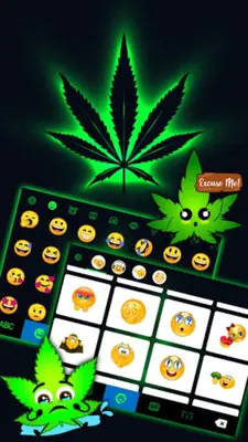 Neon Cannabis Keyboard Backgro android App screenshot 1