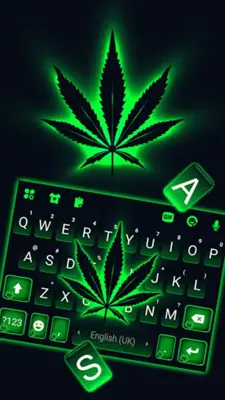 Neon Cannabis Keyboard Backgro android App screenshot 3